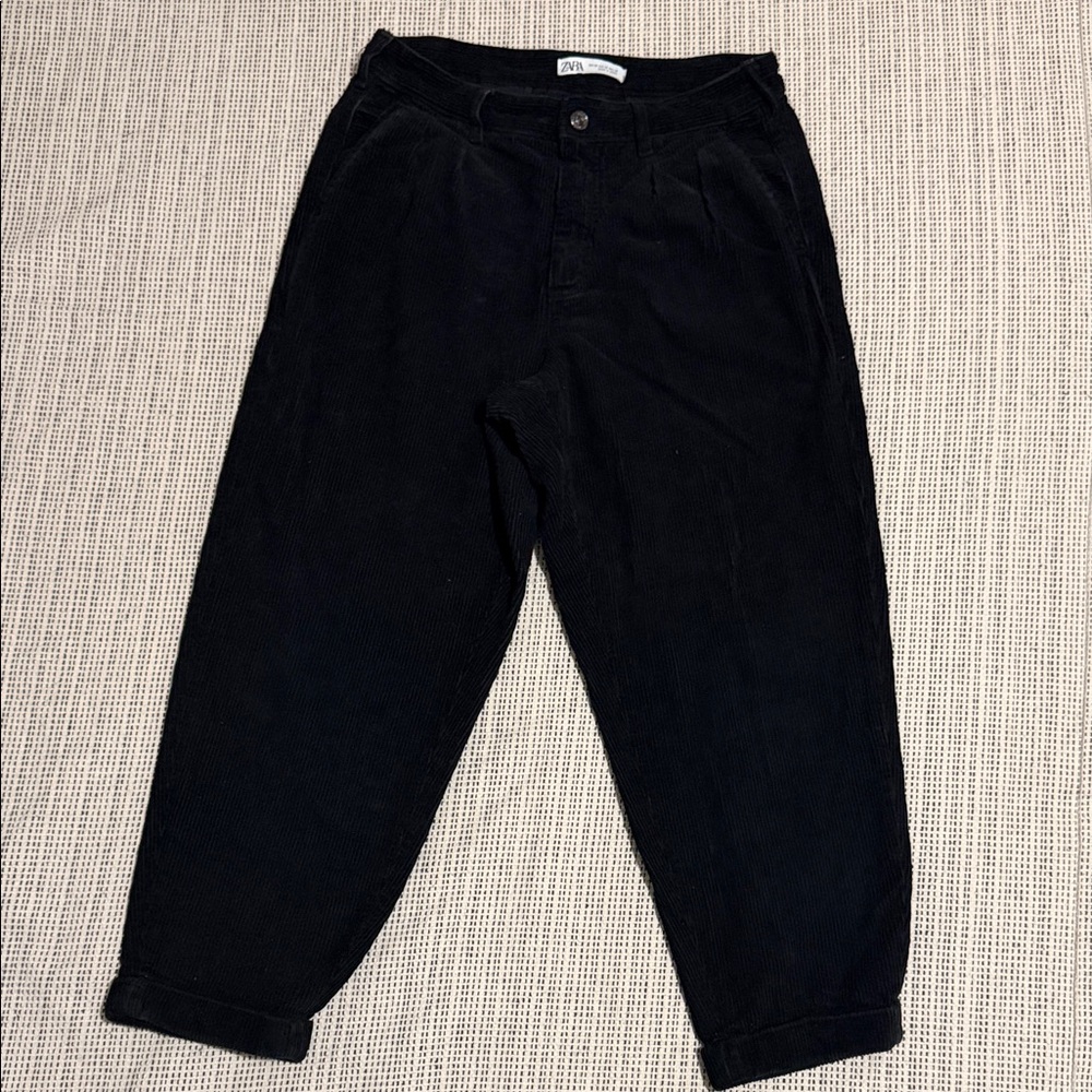 Zara Men's Dark Corduroy Trousers